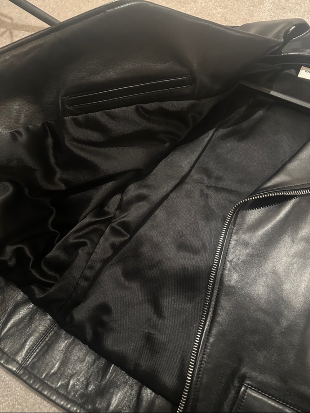 Saint Laurent Black Leather biker Jacket - Picture 4 of 6